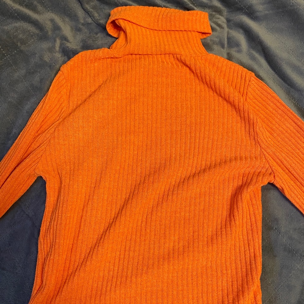 Orange Long Sleeve Turtle Neck